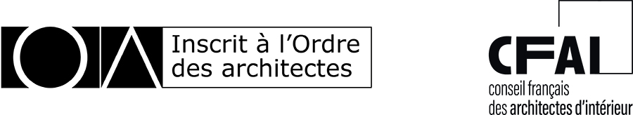 Deux logos de l'ordre des Architectes de Nouvelle-Aquitaine ainsi que le logo du CFAI